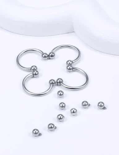 Lcolyoli 16g Septum Rings Internally Threaded Surgical Steel Septum Jewelry Lip Rings Hoop Labret Jewelry Horseshoe Earrings Daith Piercing Jewelry for Women Men4