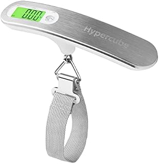 Hypercube Luggage Scale Portable Digital Weight Scale for Travel Suitcase Weigher with Tare Function 110 Lb/ 50Kg Capacity Grey