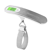 Hypercube Luggage Scale Portable Digital Weight Scale for Travel Suitcase Weigher with Tare Function 110 Lb/ 50Kg Capacity Grey