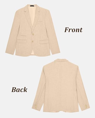 Image of Bofan Linen Boys Blazer Formal Suit Jackets for Boy Outwear Jacket & Coats for Kids Boys' Fashion Summer Wedding Outfit