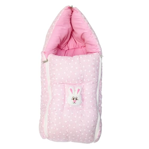 Image of VOIDROP Baby Sleeping Bag 3 in 1 for New Born Babies Baby Cotton Material Portable Travelling Bed for Infants Premium QULAITY Baby Breastfeeding Bed (Pink)