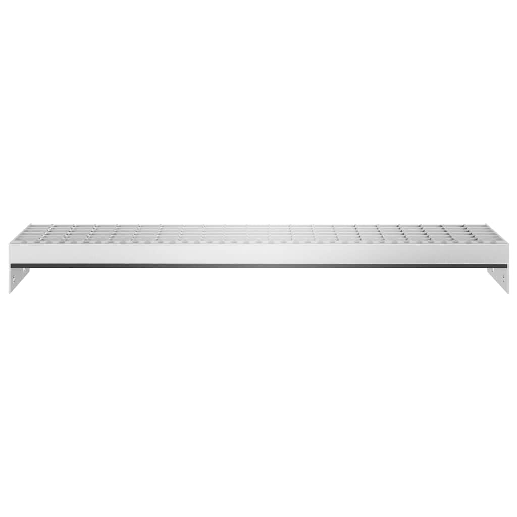 Gradino a griglia zincato, 70 x 24 x 7 cm, antiscivolo, per scale per interni ed esterni, resistente alle intemperie, durevole, con bordi antiscivolo, adatto per industria, commercio