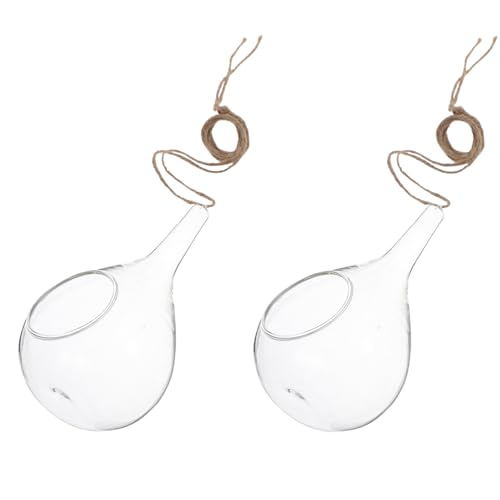 MOTHNUR 2 Piezas Floreros Colgantes de Transparentes de Jarrones Hidropónicos Cónicos para Plantas de Aire Maceteros Decorativos Resistentes para Interior Oficina y