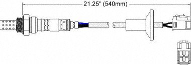 Sensor de oxígeno Walker Products 250-24486 4 hilos miniatura 2