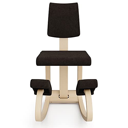Varier Variable Plus Balans The Original Ergonomic Kneeling Chair With A Backrest For Home Office (Black Revive Fabric With Natural Ash Base) #TOP4