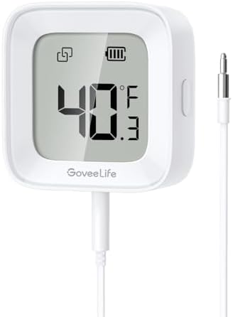 GoveeLife Bluetooth Refrigerator Thermometer with LCD Disaplay, 1-Pack