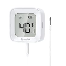 GoveeLife Freezer Thermometer Alarm, Smart Bluetooth Temperature Monitor Sensor for Refrigerator, 197 Ft Connecting Range APP Alert with Anti-False for Freezer WiFi Gateway Not Included
