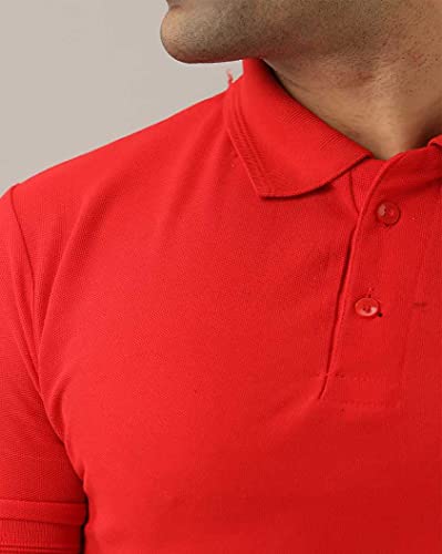 Image of INKKR Men's Polo Neck Half Sleeve Solid T-Shirts