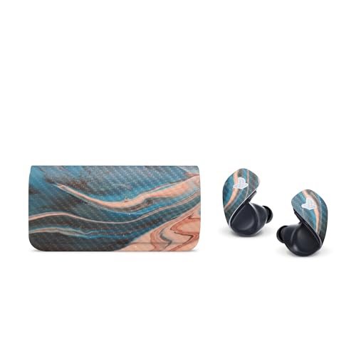 Image of Carbon Fiber Headphone Skin Compatible with Sony Pulse Explore Wireless Earbuds (2024) - Sea Dunes - Premium 3M Vinyl Protective Wrap Decal Cover - Easy to Apply | Crafted in The USA by MightySkins