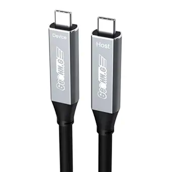 GeoHN.G Full-Featured Fiber Optic USB C to USB C Cable 15M/50FT, 5Gbps USB 3.1 GEN1 Video Cable with PD 60W, Support 2-Lane DP1.4 and 4K@60Hz Video Output for VR, Webcam, TV, Laptop, Video Conference