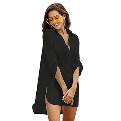 Ekouaer Beach Cover Ups for Women Bikini Swimsuit Coverup Beach Dress Shirt - Image 3