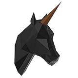 ENDARK Unicorn Head Wall Decor, Cardboard Animals Unicorn Wall Mount 3D Head Wall Decor, Ideal as DIY Activity, Wall Mount, Room Decor, Pre-Cut & Folds-Prepared Paper
