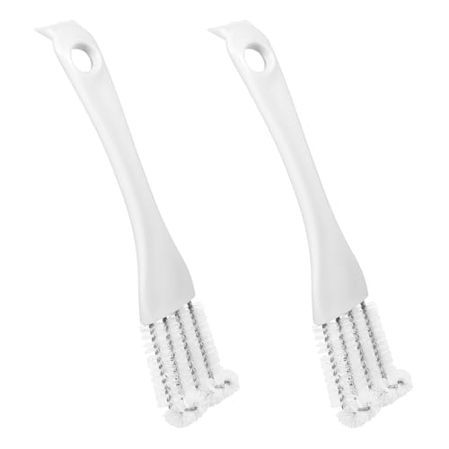 Ptwola 2Pcs Bird Cage Cleaner with Handle & Shovel Birds Cages Cleaners with Front and Back Brush 2-in-1 Bird Cage Cleaner Brush Scoop Durable Cages Cleaning Tool for Kennel Parrot Perch Cleaning