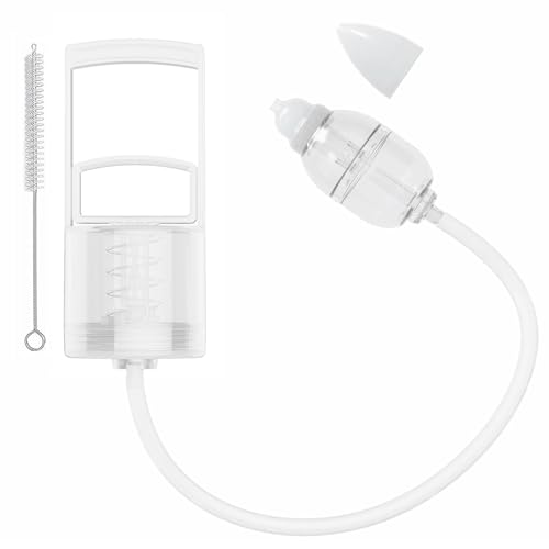 Image of Nasal Aspirator for Baby, Baby Nose Sucker, Booger Sucker with Hand Pump, Baby Nasal Aspirator with Replaceable Silicone Tips, Anti-Backflow Design & Cleaning Brush (Translucent, Plus)