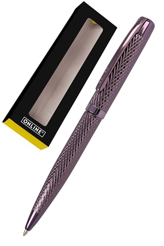 Online Eleganza Stylo à bille rotatif I Métal I Couleur : bordeaux I Recharge de grande capacité interchangeable I Clip métallique I Couleur de l'encre noire I Stylo à bille avec emballage cadeau