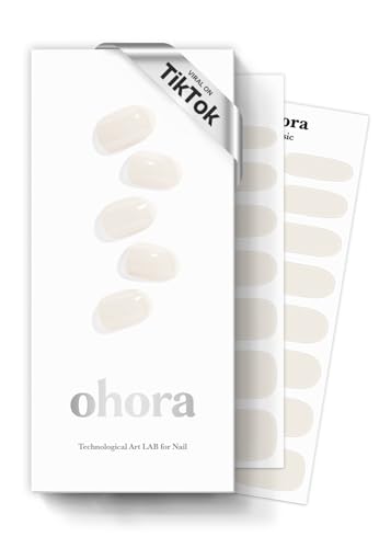 ohora Semi Cured Gel Nail Strips (N Cream Cotton) - White, Solid,...