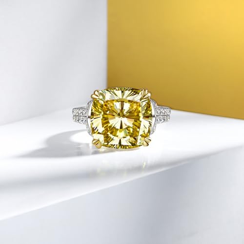 Women's Engagement Rings, 10 Carat Ice Flower Cut Pink Moissanite Statement Ring 14x14mm in Sterling Silver, Ideal Wedding Gift for Wife4