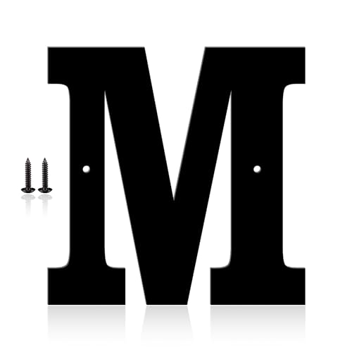 10 Inch Metal Modern House Numbers, House Address Letters and Numbers for Outside Signs - Metal Letters Door Numbers Signage Street Address Plaque for Garden Door Mailbox Decor (Letter M) Deal