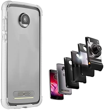 ADEMITE Moto Z2 Play Case Bumper - Mod Compatible (Does not Work with Other Models Moto Z2 Force, Moto Z, Z Force, and Z Play 1st gen (White)