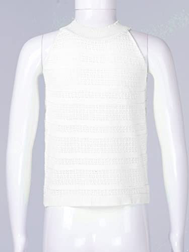 Kids Summer Cotton Plain Color Sleeveless Tank Top Halter Neck Knitted Vest Outdoor for Girls4