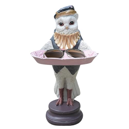 Figura decorativa con plato vaciabolsillos de búho para evitar pérdidas 2