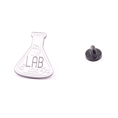 Image of Lab Brooch Conical Flask Pin Cartoon Scientist Beaker Gift