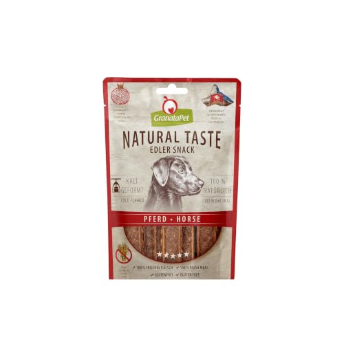 GranataPet Natural Taste Nobile Snack Cavallo da 90 g, senza cereali e senza zucchero, ricompensa per snack per cani