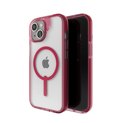 Image of ZAGG Santa Cruz Snap iPhone 15 /14 /13 Case - MagSafe Phone Case, Drop Protection (13ft /4m), Durable Graphene, Anti-Yellowing, and Scratch-Resistant Phone Case, Magenta Red