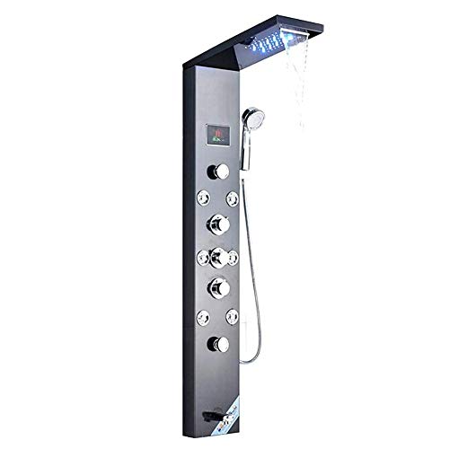 Ensemble de douche de salle de bain thermostatique anti-brûlure avec grand panneau LED