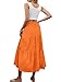 HUSKARY Women's Summer Long Casual Smock A Line Layered Skirt Loose Flowy High Waisted Swing Beach Skirts,Orange,XX-Large
