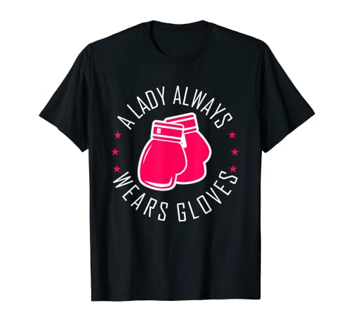 Funny Boxing Pink Gloves T Shirt Mujeres Boxer Camiseta