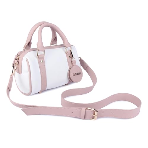 Image of Ceres Mini Duffle Crossbody Bag for Women | Stylish Small Handbag with Top Handle | Adjustable Strap & Attached Travel Mirror | Vegan Leather Satchel Purse | Crossbody Sling Bags