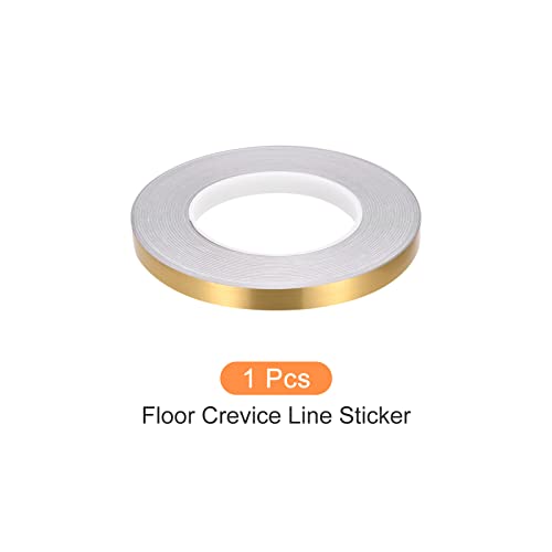 Image of Floor Sealing Strip Line Border Sticker Foil Self Adhesive Tile Stickers Tape, [for Wall Floor Decor ] - 0.47 Inch x 55 Yards /Gold Tone
