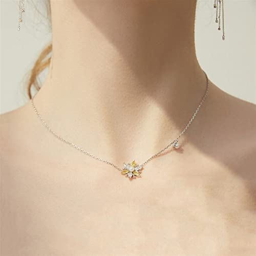 Collier argent 925 fleur anti-allergie chaîne clavicule douce - 4