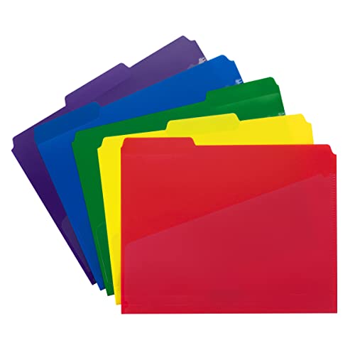 Smead Slash Pocket Poly File Folders, 1/3-Cut Tab, Letter Size, Assorted Colors, 30 Per Box (10540) #TOP4