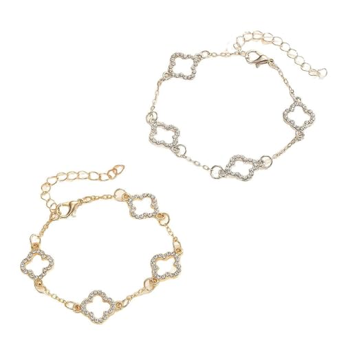 XFSRG Armbänder Damen Mädchen Gold Silber Schmuck Damen Modeschmuck Armband Bettelarmband Stilvolle Armreif für Jeden Anlass