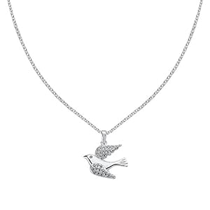 Eleganter Zirkonia-Vogel mit Fiorentina Kette, 925 Sterling Silber | Schmuck-Halsketten