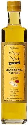 MacNut Oil Macadamia Nut Cooking Oil, Pure, Cold-Pressed, 16.9 Fl Oz