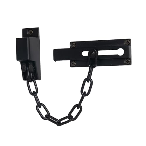 XFORT Türkette Schwarz, Sicherheitskette für die Vordertür mit externem Schlüssel-Entriegelungsmechanismus.