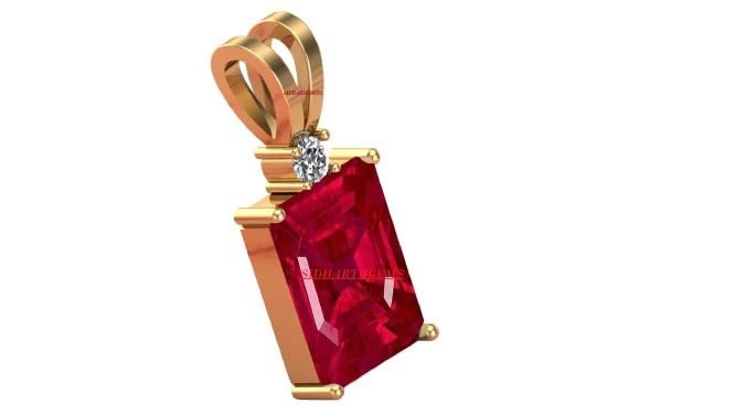 Natural Certified Unheated Untreatet 18.00 Ratti A+ Quality Natural Burma Ruby Manik Gemstone Pendant Locket for Women's and Men's (Lab Certified)