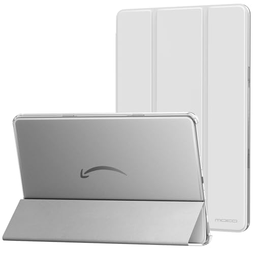 MoKoケース Amazon Kindle Fire Max 11タブレット(第13世代、2023年発売)11インチ対応 - スリムPUレザー三つ折りスタンドカバー Fire 11タブレット用 つや消しハードバックシェル 自動ウェイク/スリープ機能付き ライトグレー