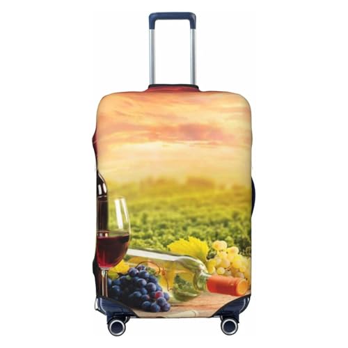 Red Wine Glasses For Travel Luggage Cover Suitcase Protector Fits 18-32 Inch Travel Luggage Protector Elastic Luggage Anti-Scratch Suitcase Cover