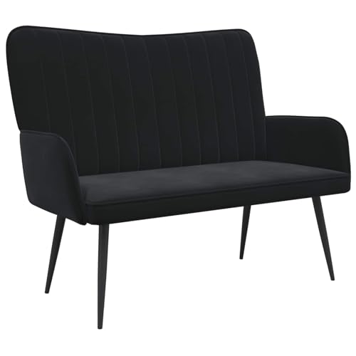 VidaXL Sofá de Dos Plazas Negro 115 x 61