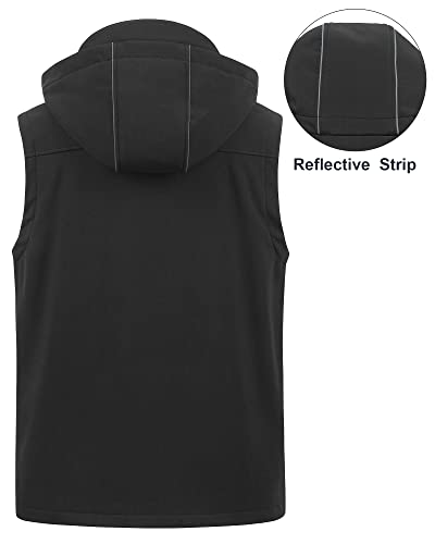 Image of CREATMO US Men's Casual Lightweight Warm Thin Outerwear Vest Windbreaker Sleeveless Jacket With Removable Hood