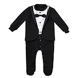 Baby Jungen 2tlg. Gentleman Bekleidungsset, hüpscher Strampler mit Mantel-Jacke, sehr angenehm.