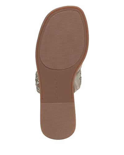 Lucky Brand Women's Beckery Woven Flat Sandal, Platinum, 8 #TOP3