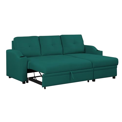 Image of Casaliving Ravonna RHS 4 Seater L Shape Corner Sofa Cum Bed for Living Room (Pine Fabric) Premium Fabric Sofa