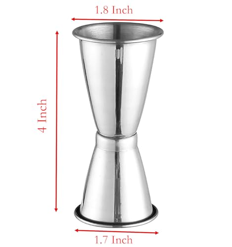 Vaso medidor doble para cóctel acero inoxidable 1.5 oz miniatura 2