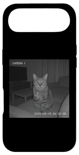 Funny Cat Flipping Off Middle Finger On Security Camera �X�}�z�P�[�X iPhone Air �p