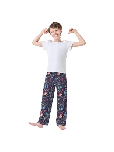 Rock Guitar and Musical Note Boys Pants for Kids Jogger Pants with Pockets S3